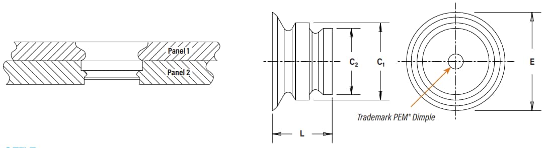 Mechanical Drawing - PEM SFP™ SpotFast® Fasteners